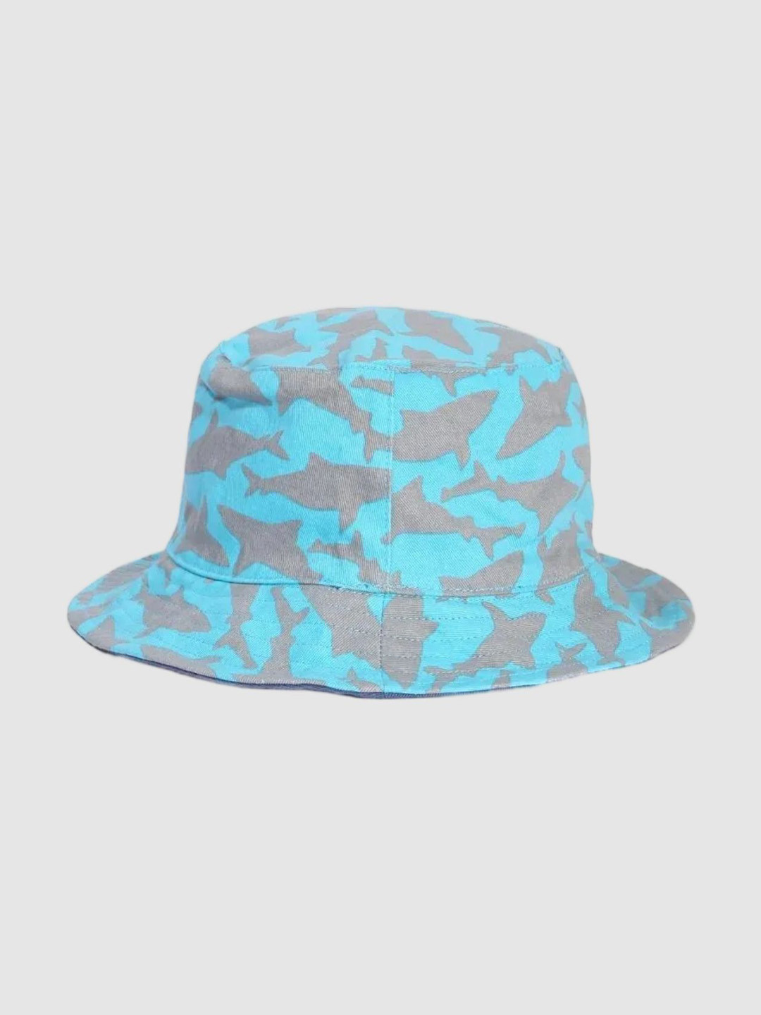GAP Girls Blue & Grey Fish Printed Reversible Cotton Bucket Hat