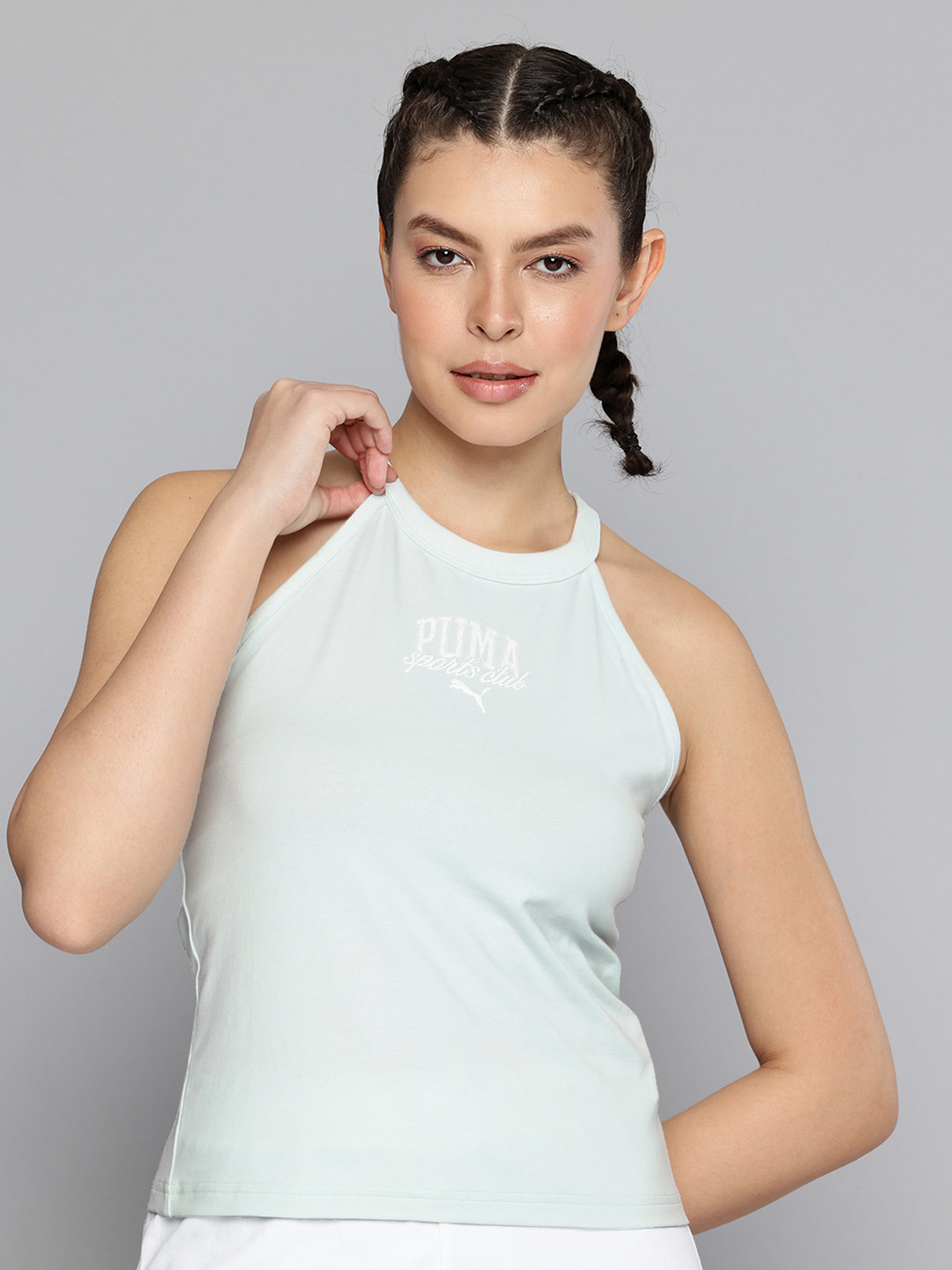 Puma Brand Logo Puff Printed Halter Neck Tank Top