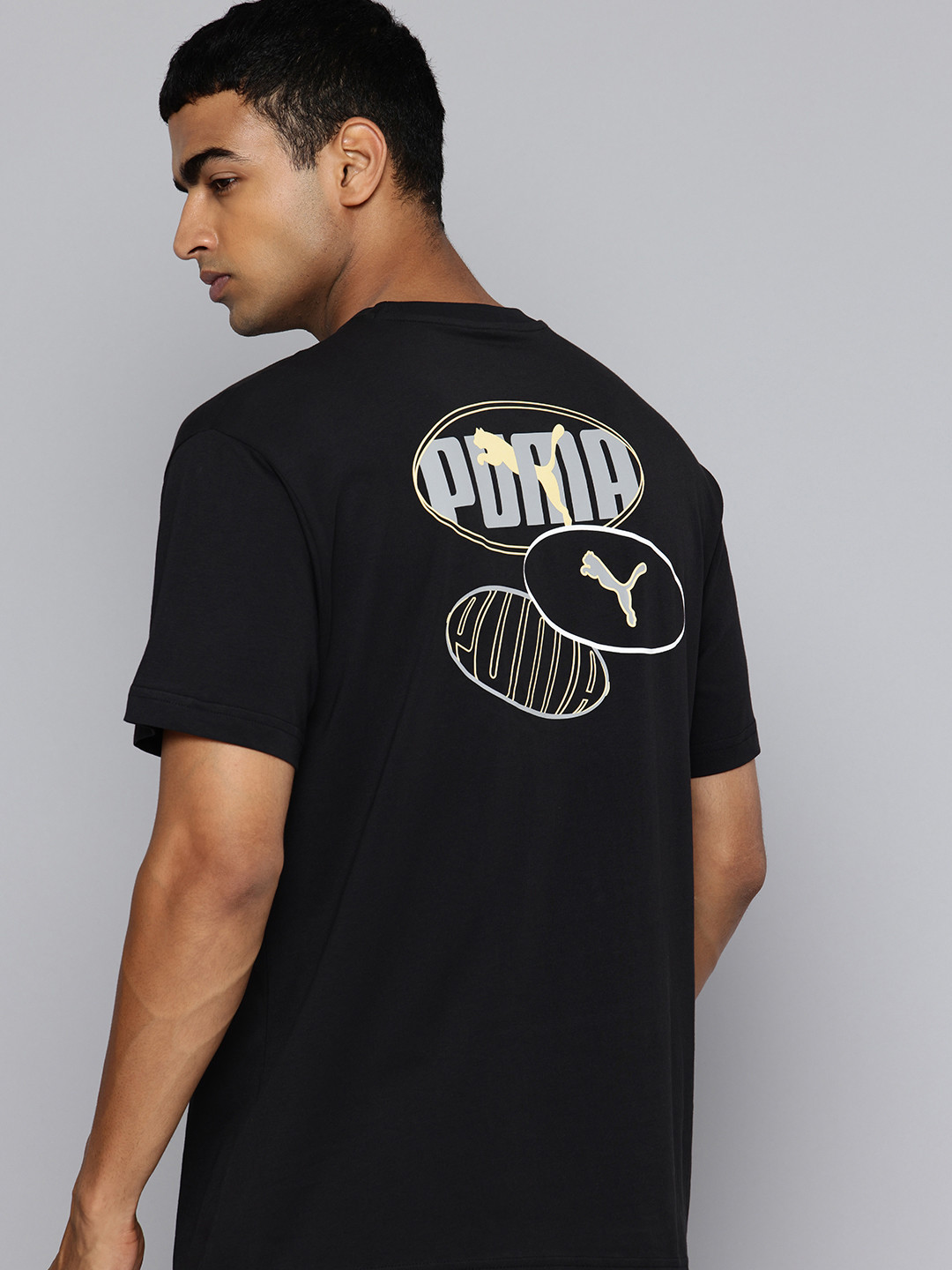 Puma  Essentials Brand Logo Printed Drop-Shoulder Sleeves Pure Cotton Relaxed T-shirt