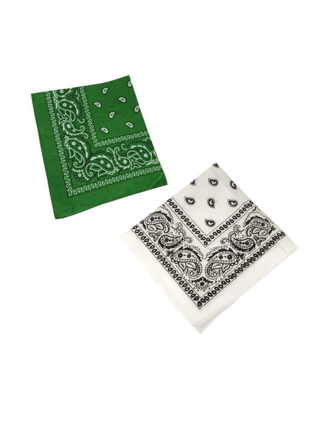 Navkar Crafts Unisex Pack of 2 Green & White Bandana Headband