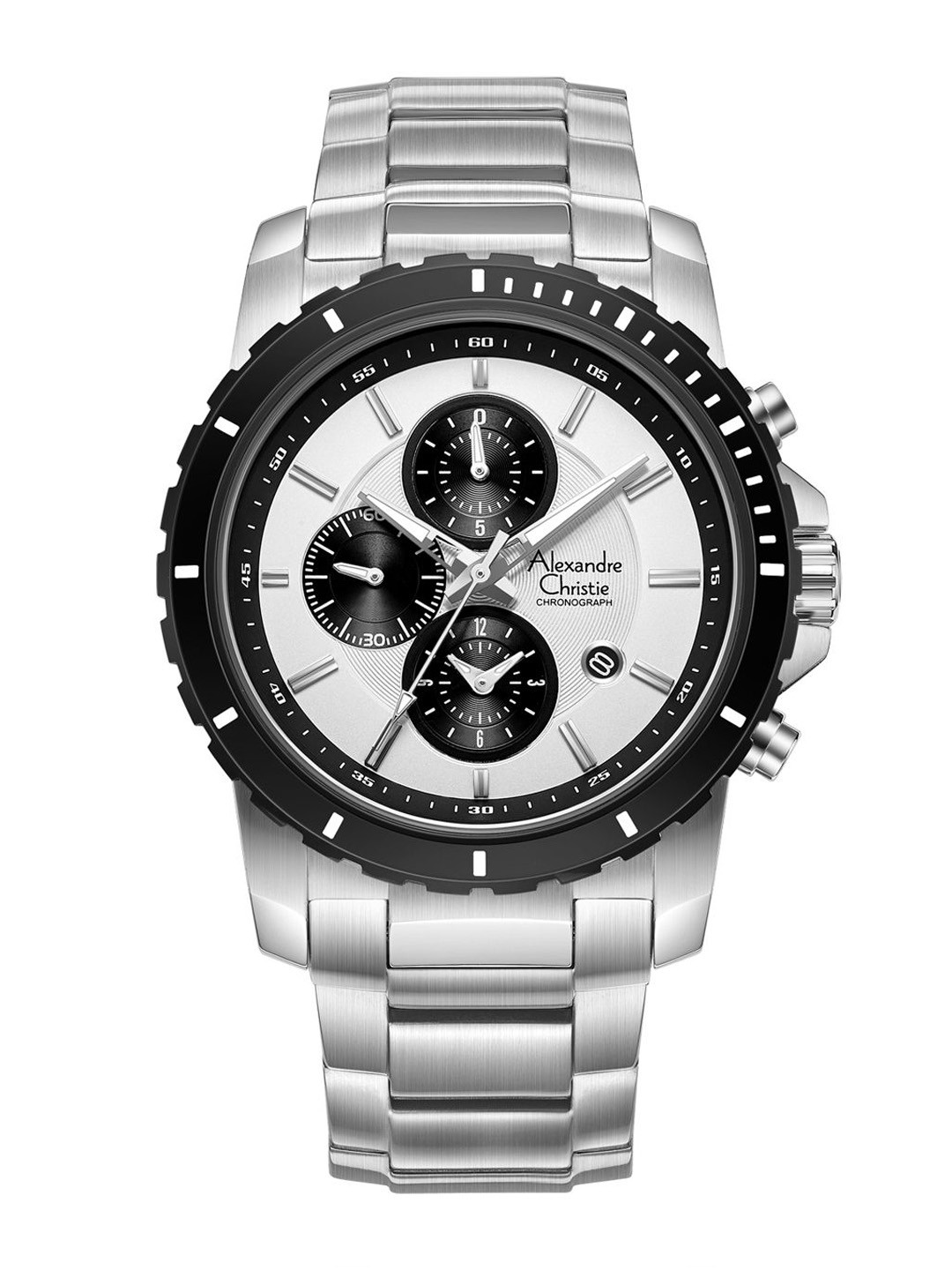 Alexandre Christie Men Patterned Dial & Stainless Steel Analogue Watch 6141MCBTBSLBA