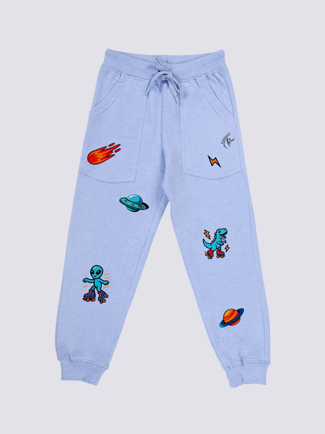 KiddoPanti Boys Printed Jogger With Badge