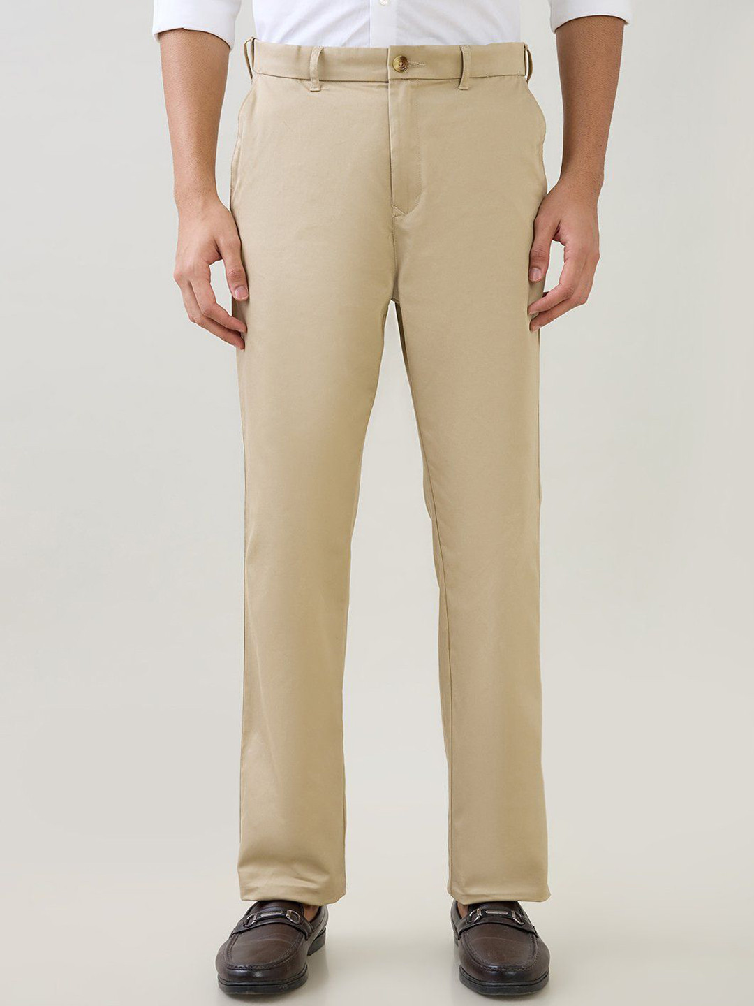 ColorPlus Men Comfort Regular Fit Mid-Rise Cotton Formal Trouser