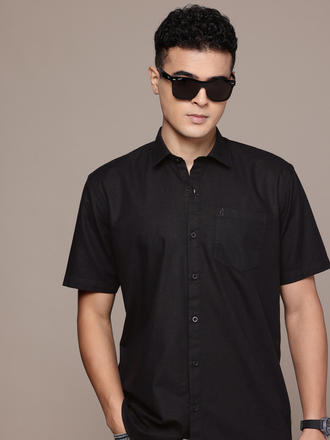 BS BLACK SQUAD Cotton Linen Casual Shirt