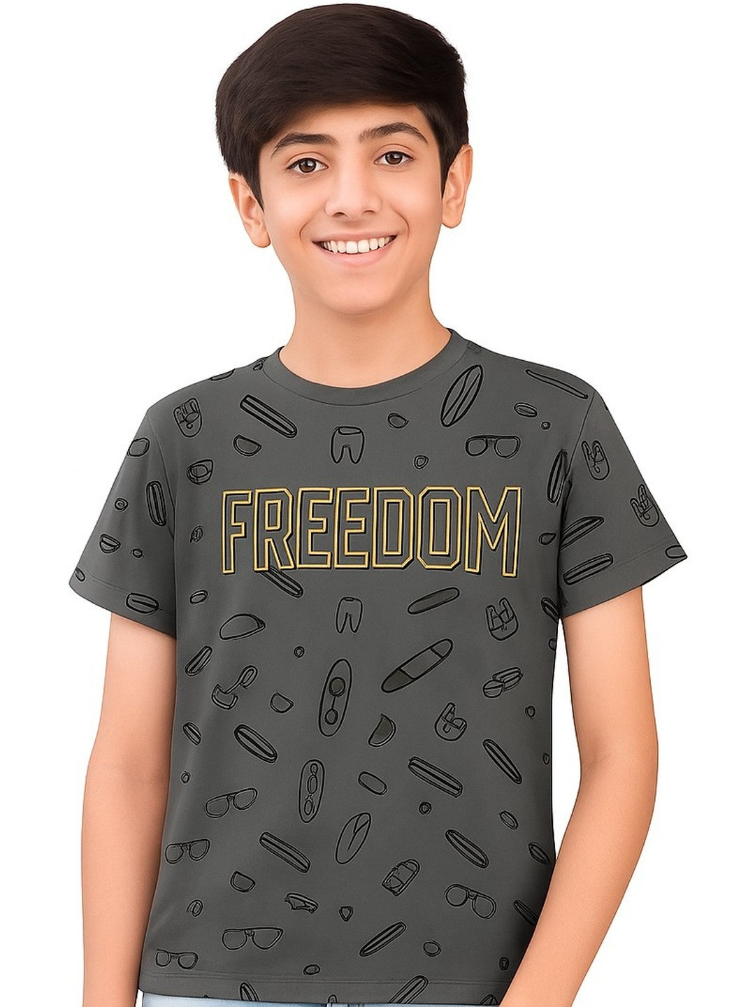 ACTLIVE Boys Regular Grey T-Shirt