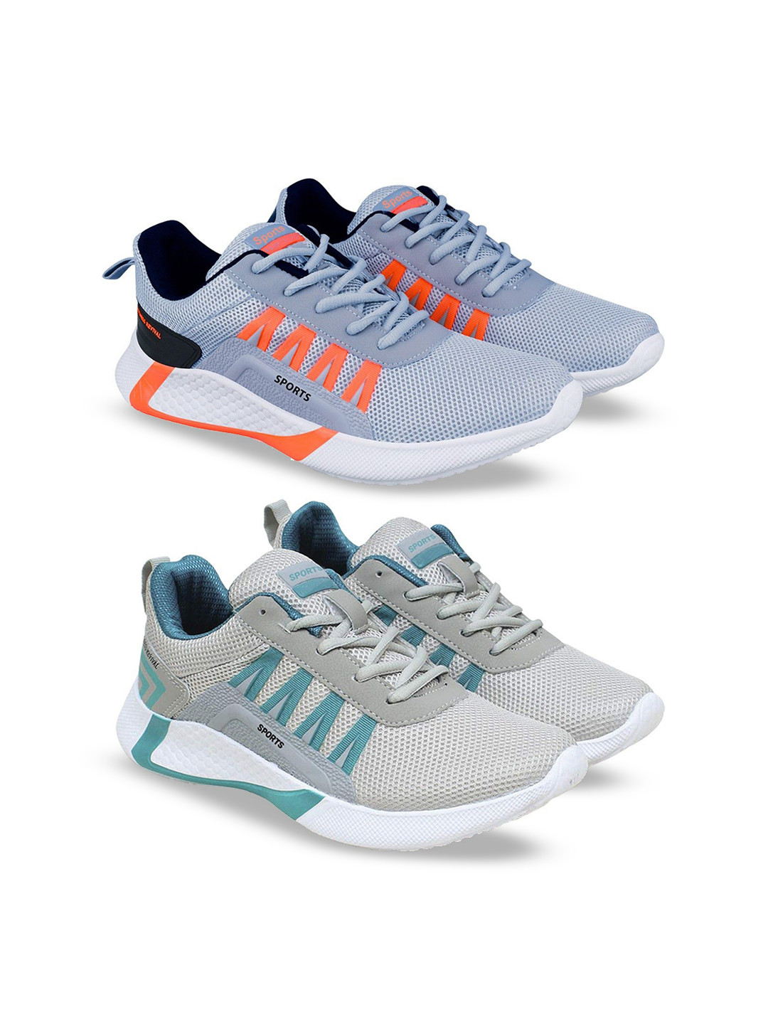 BIRDE Pack Of 2 Men Colourblocked Woven Sneakers