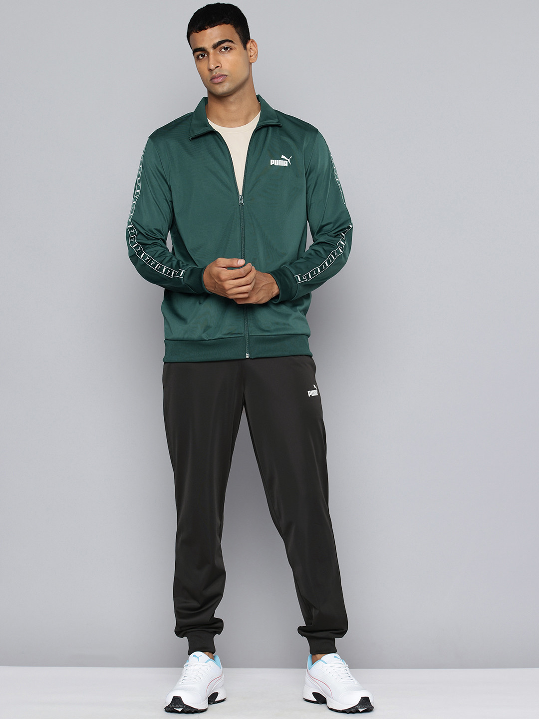 Puma Brand Logo Tape Mock Collar Tracksuit
