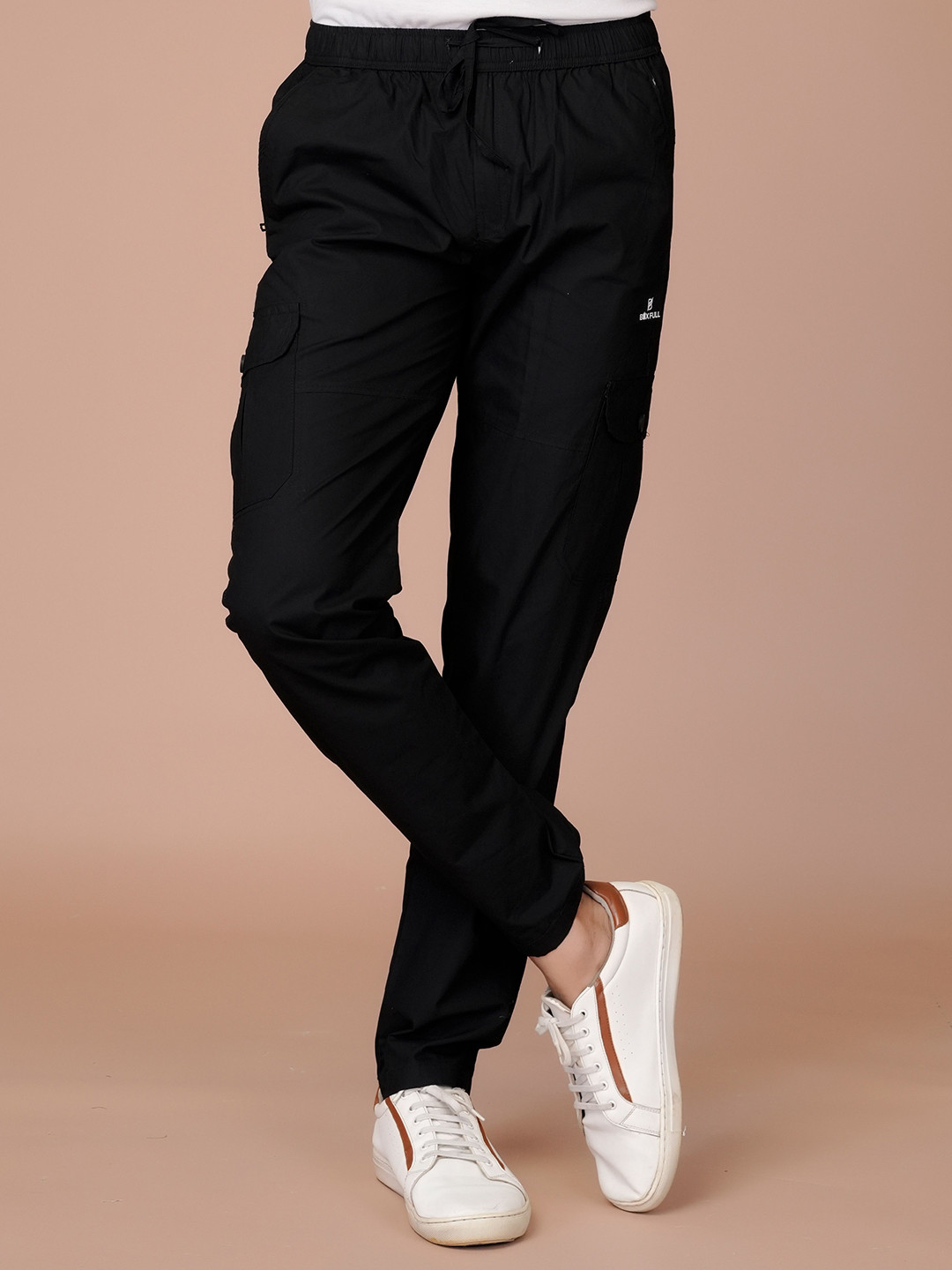 BOX FULL Men Relaxed Mid-Rise Cargo Trousers