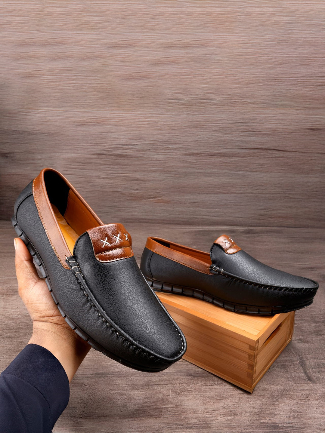 T-Rock Men Slip-On Penny Loafers