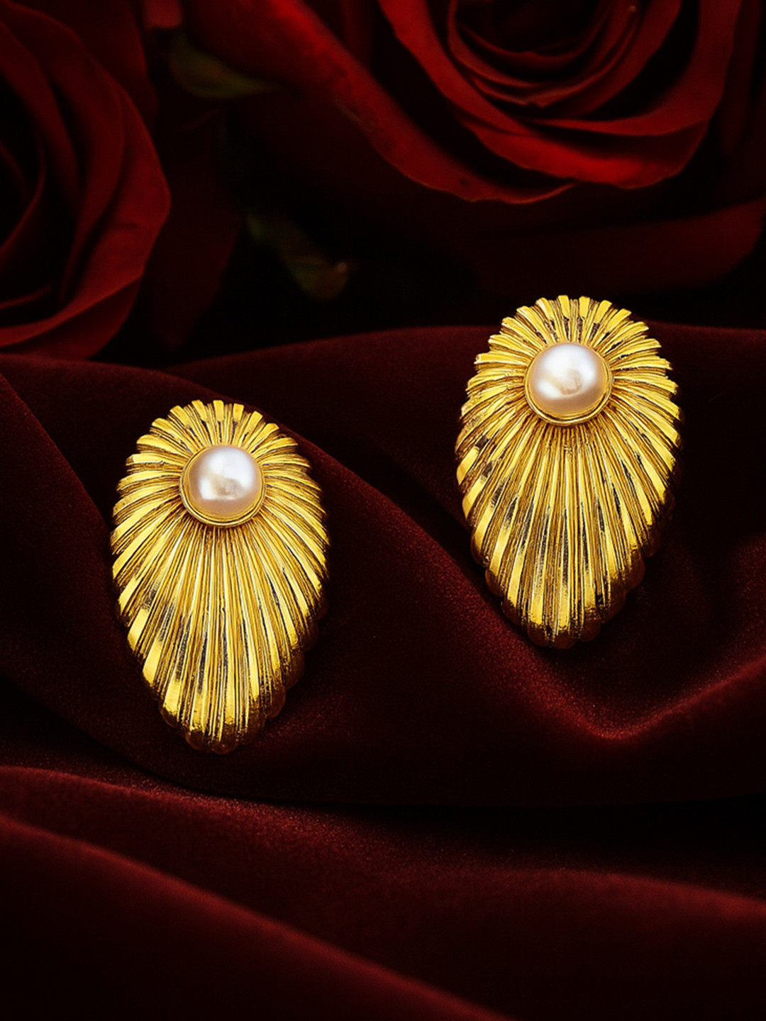 Estele Gold Plated Demifine Stud Earrings