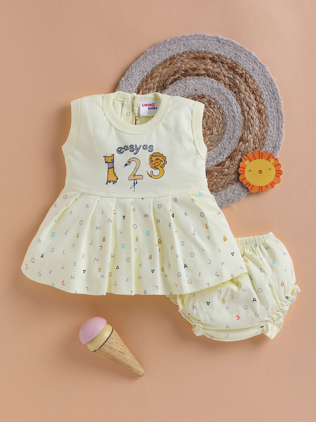 LACKii DOLL Girls Round Neck Pure Cotton comfortable Fit and Flare Dresses