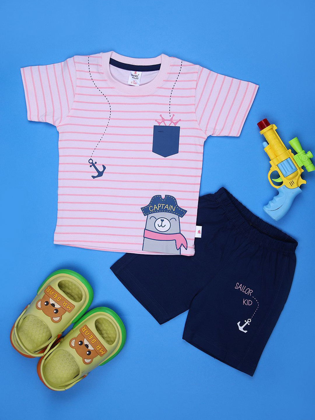 V-Mart Infant Printed Round Neck T-shirt And Shorts