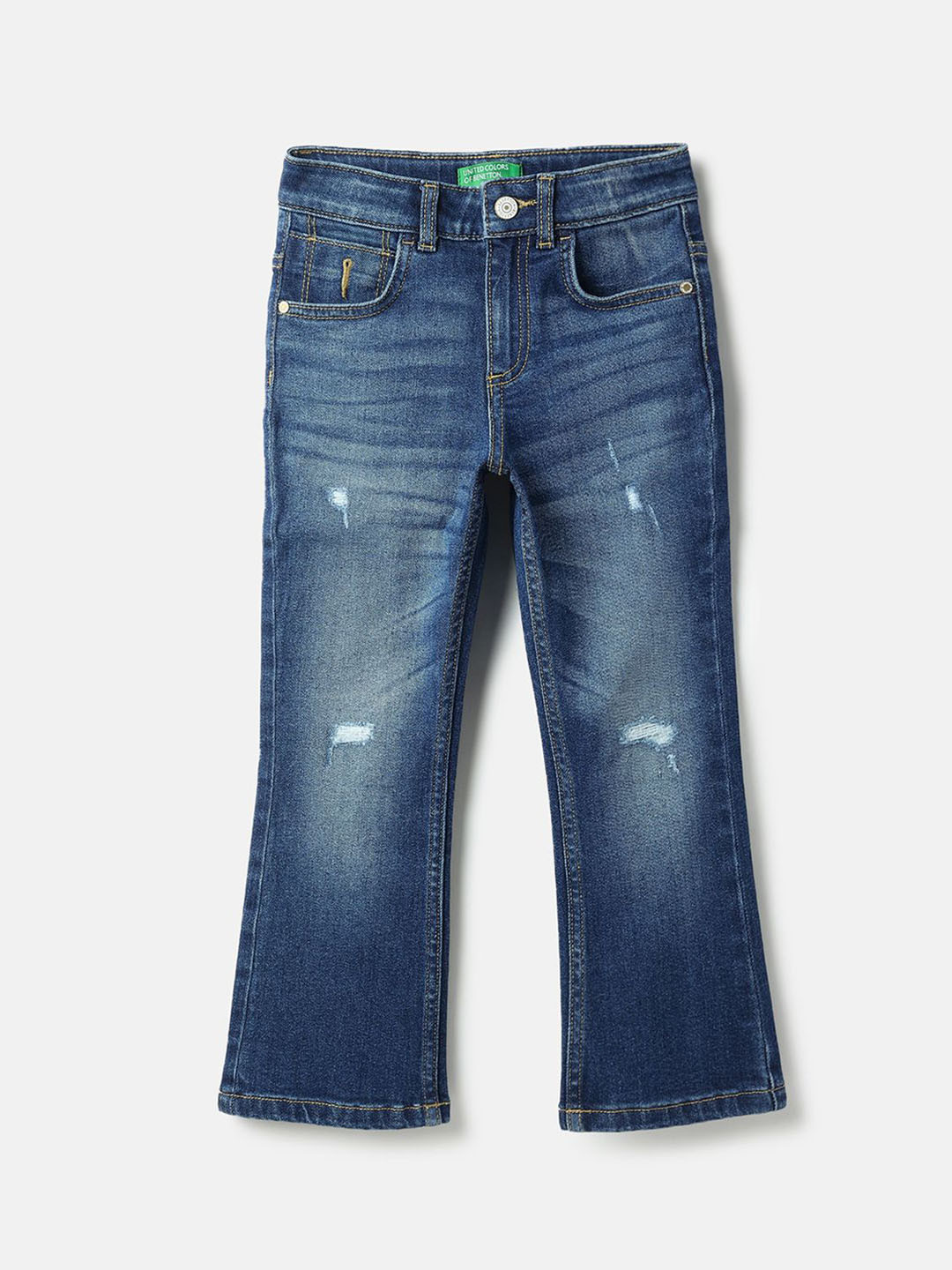 United Colors of Benetton Boys Bootcut Mid-Rise Denim Jeans