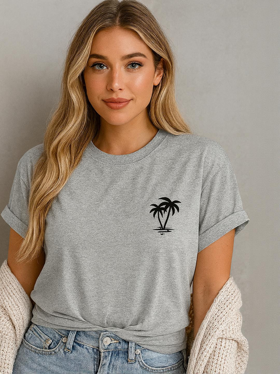 Calm Down Women Grey Cotton Tshirts