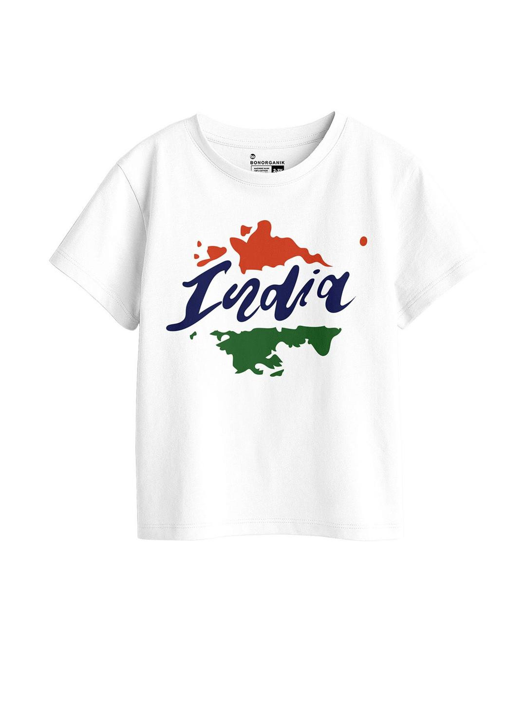 Bon organik Girls India Independence Day Flag Tshirt