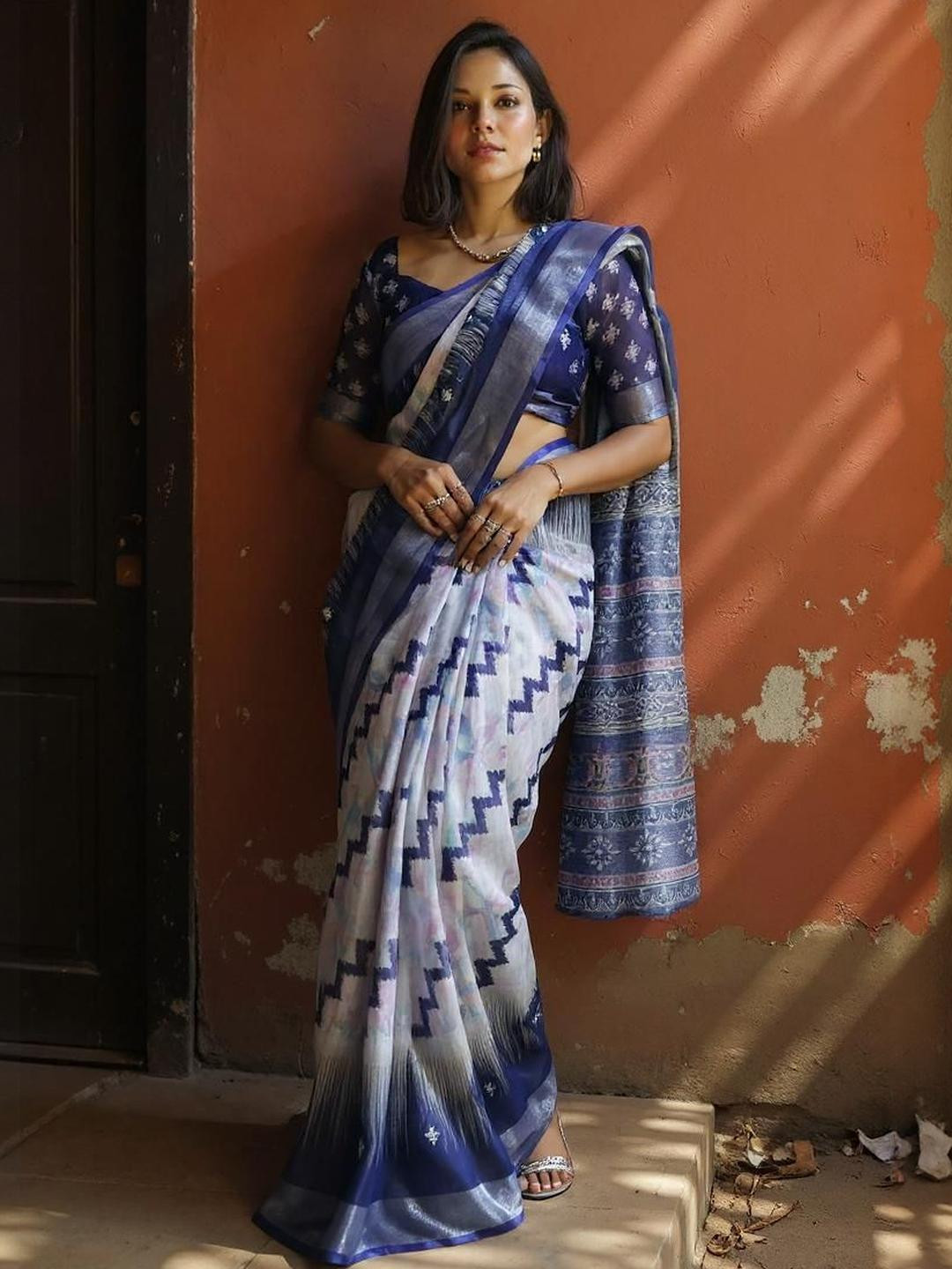 Twika Women Digital Printed 3D and designer Beautiful saree