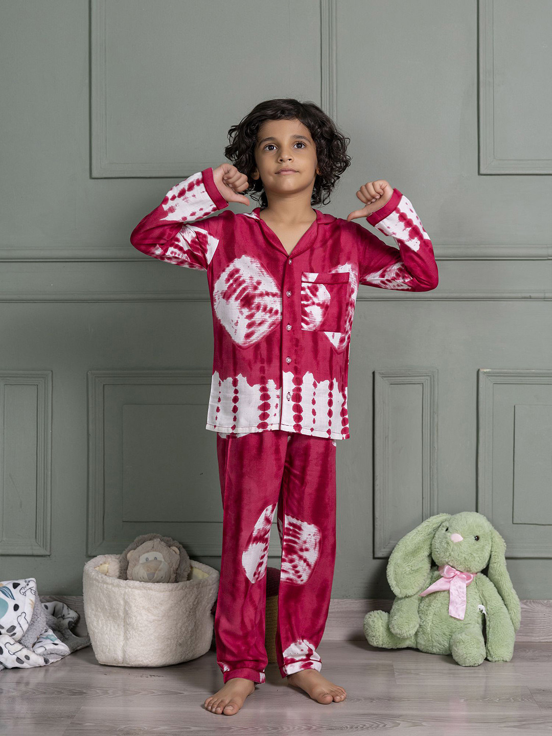 MABISH by Sonal Jain Kids Abstract Printed Shirt With Pyjama