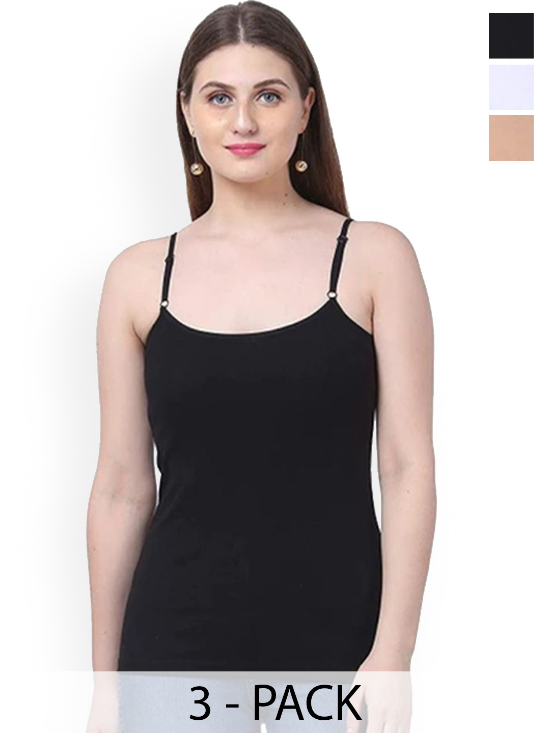 WellFitLook Womens Pack of 3 Camisole Adjustment Slips