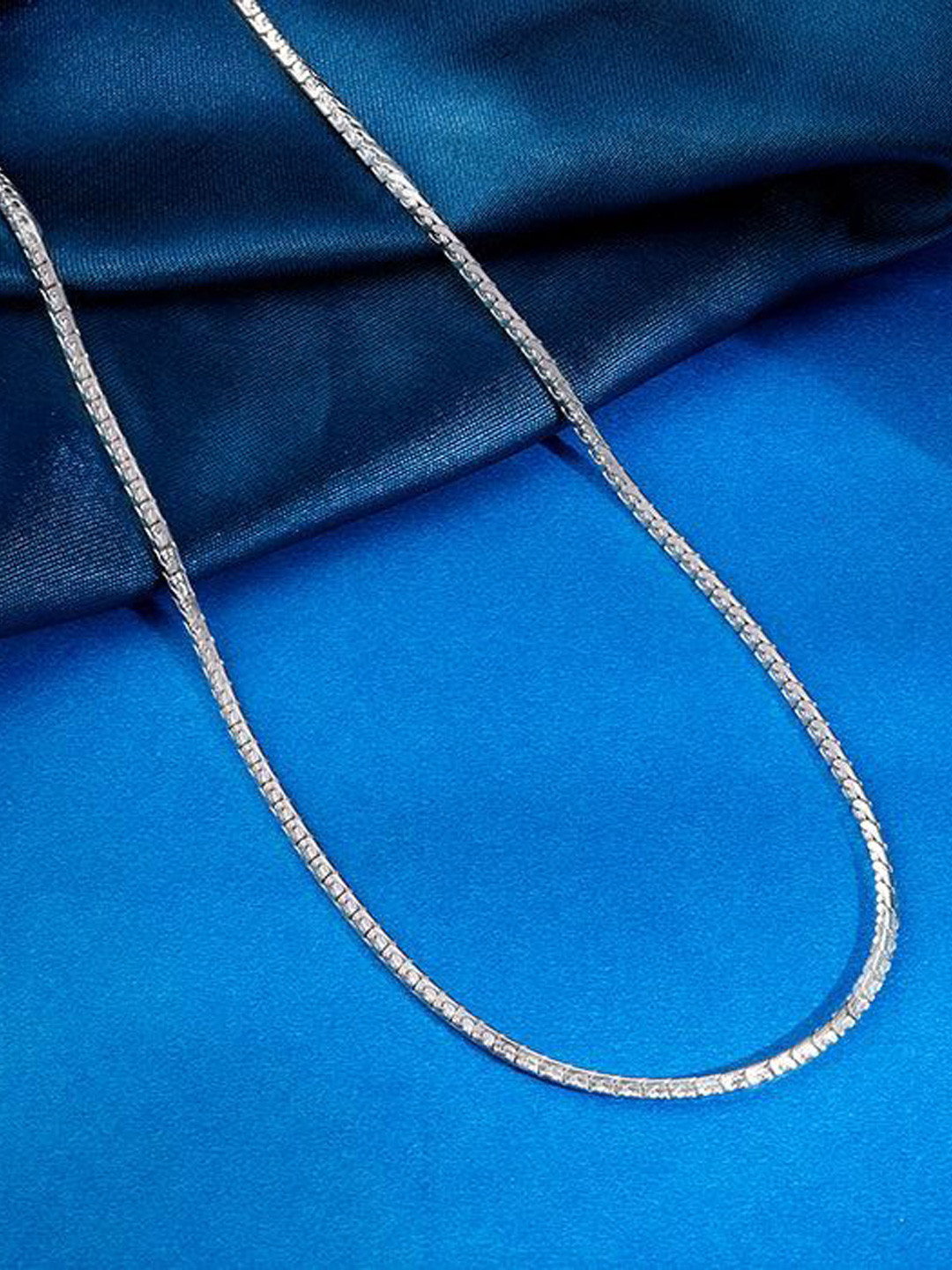 GIVA 925 Silver Rhodium-Plated Herringbone Box Chain