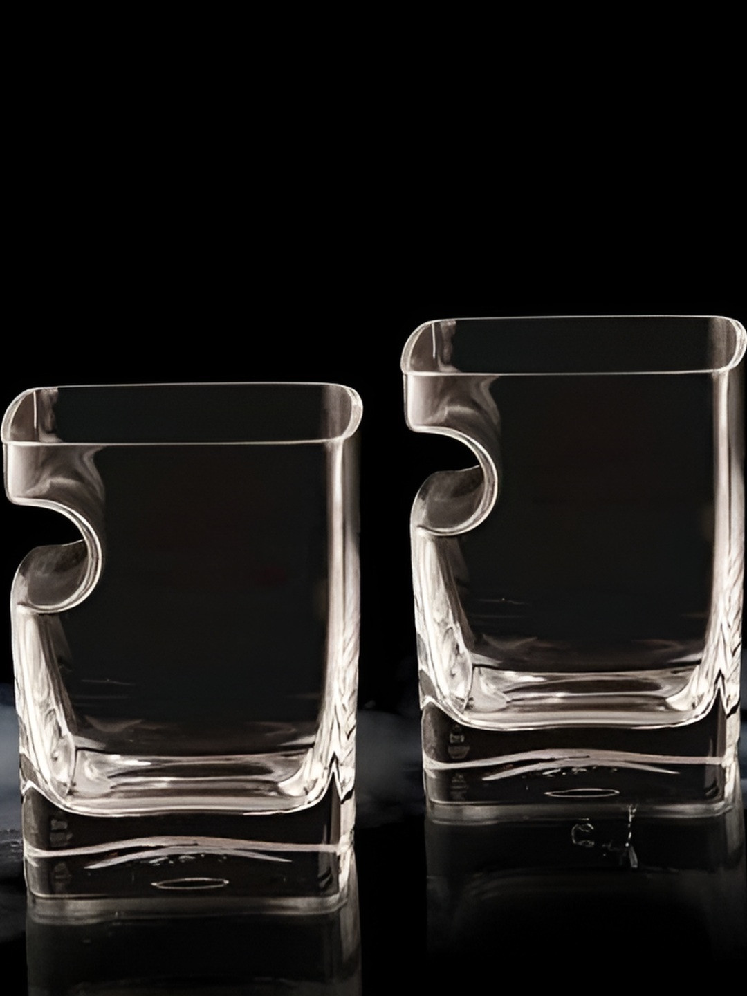 smart serve TransTransparent 2 Pieces Whisky Bar Glasses