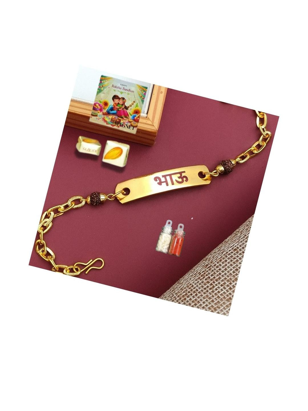 vs club Rudraksh Anti-Tarnish Charm Bracelet Rakhi
