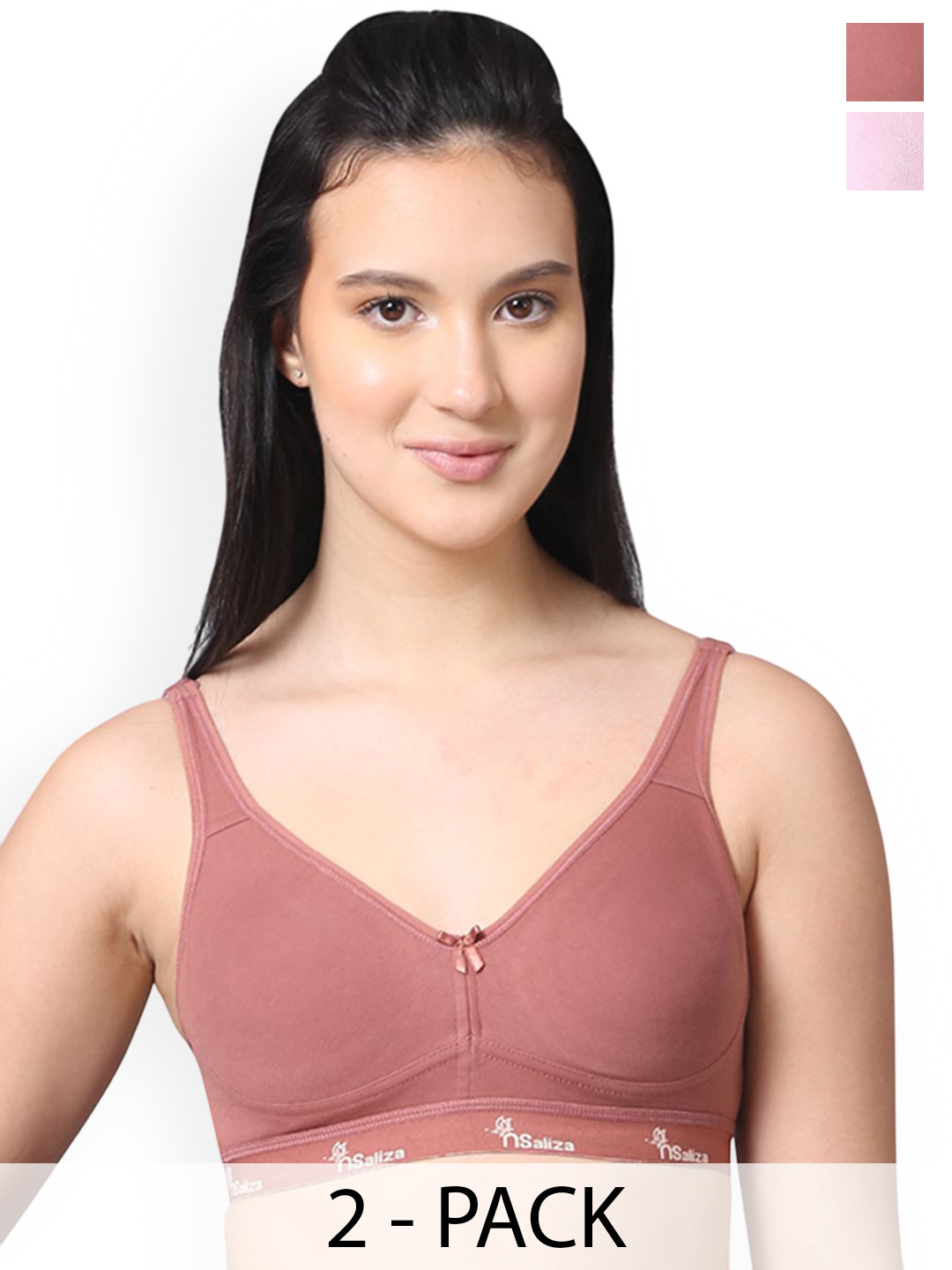 nsaliza Pack of 2 Non Padded Full Coverage Sports Bra