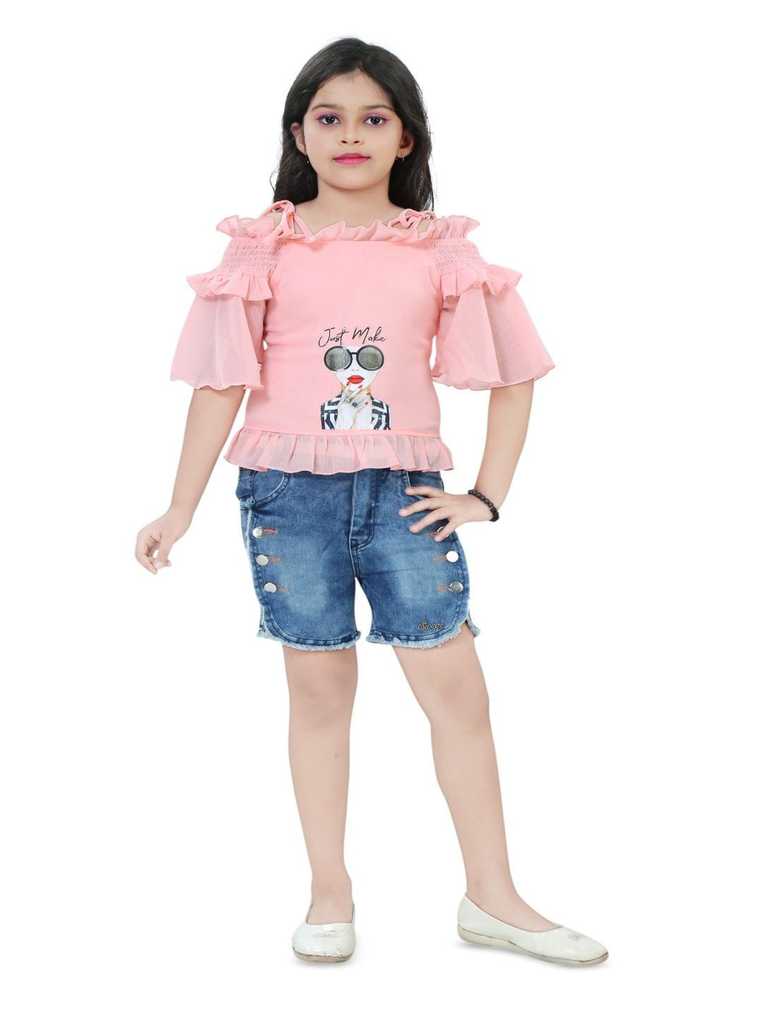 T Sumaita Dresses Girls Top with Shorts