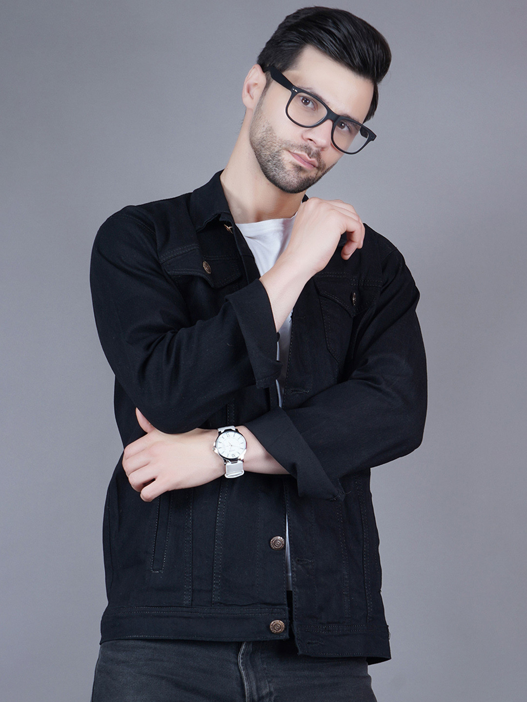 Moda Rapido Lapel Collar Denim Jacket