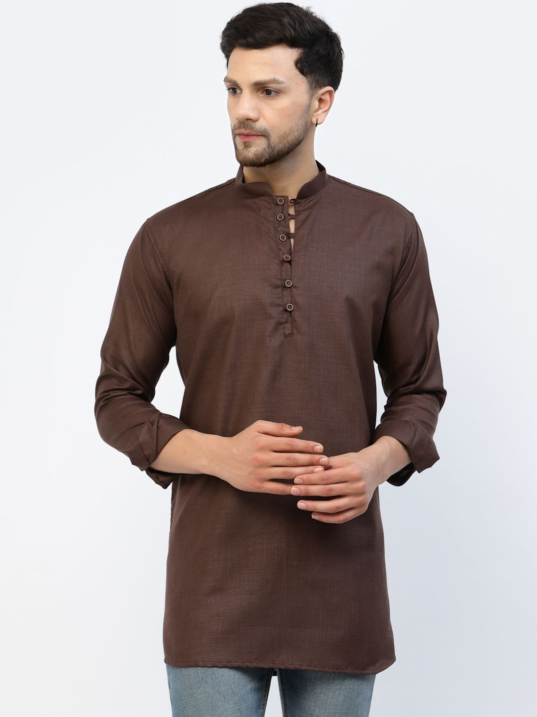 TS LIFESTYLE Men Solid Daily Cotton Straight Kurta