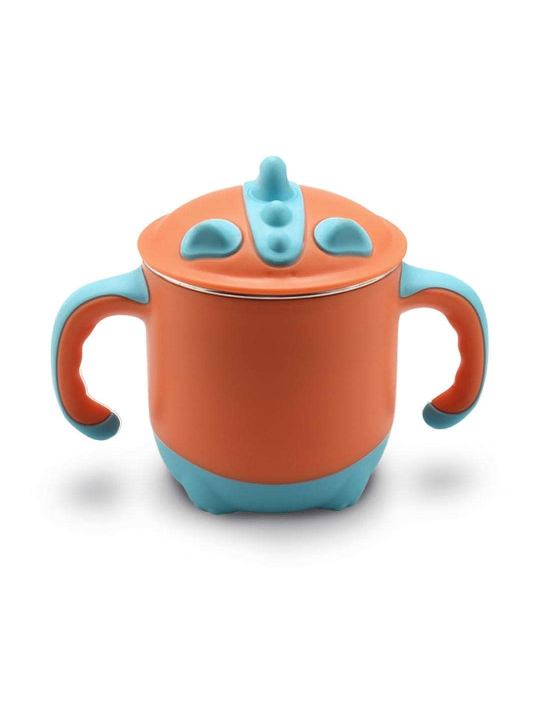 ONE AND ONLY Orange & Blue Solid Stainless Steel Sippy Cup