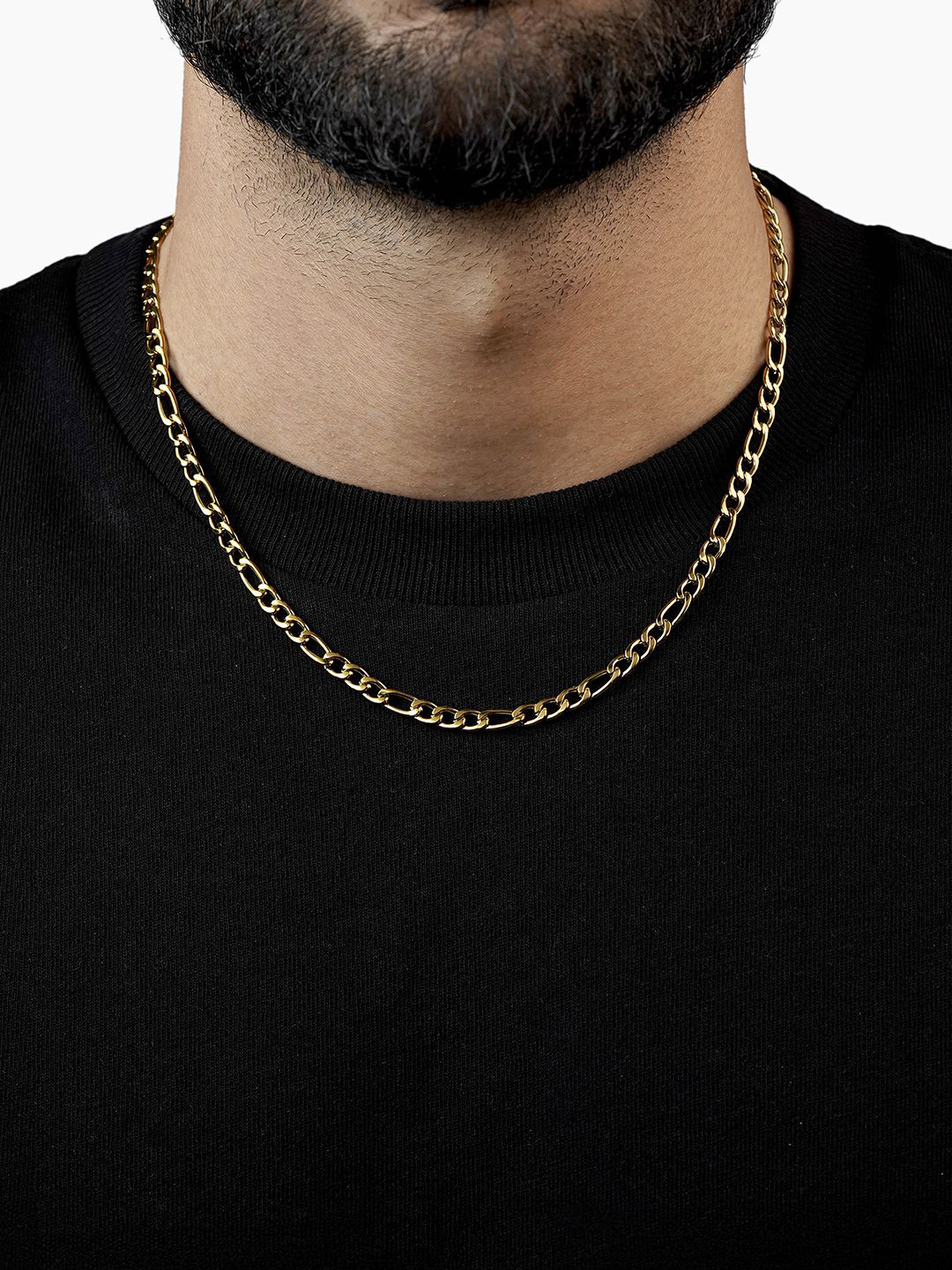SWASHAA Men Gold-Plated Figaro Chain