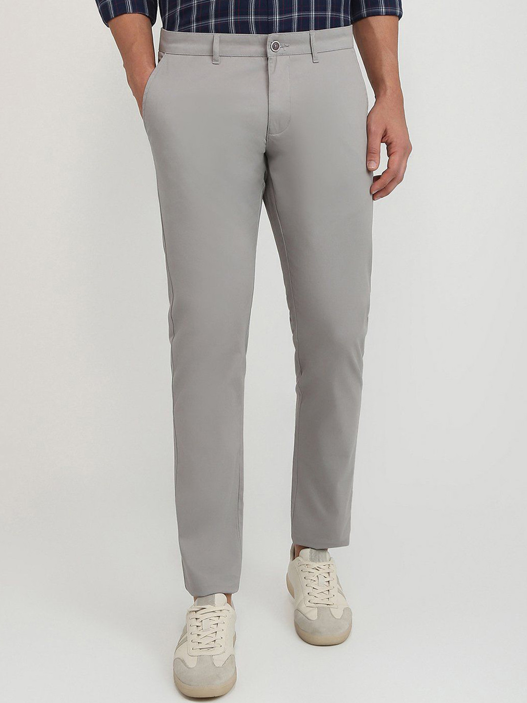 Parx Men Smart Tapered Fit Low-Rise Trousers