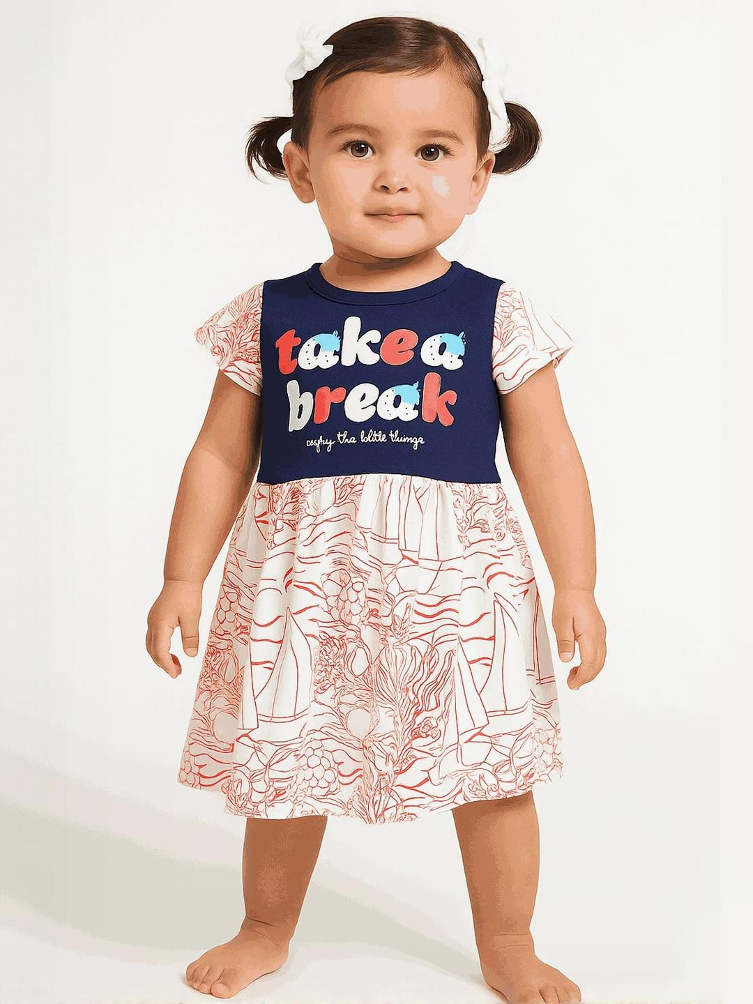 Melon Kidswear Girls Print A-Line Dress