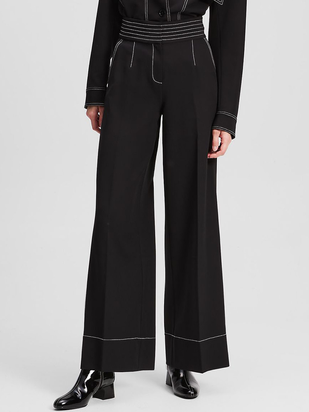 Karl Lagerfeld Women Mid-Rise Parallel Trousers