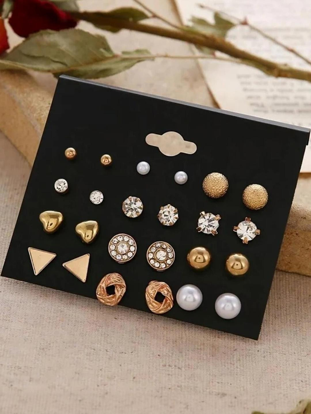 Khusha Creations Gold Stainless Steel Studs