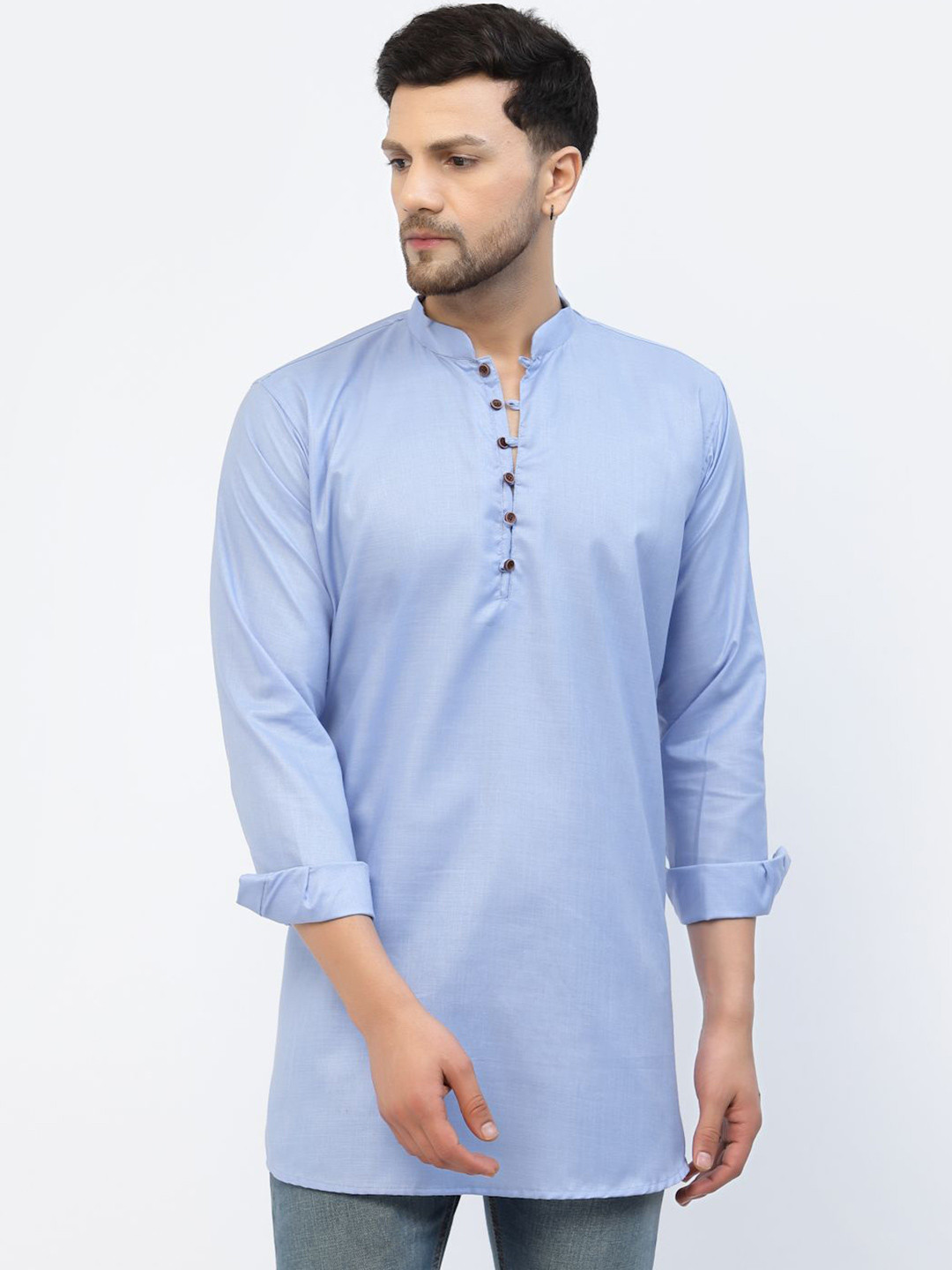 TS LIFESTYLE Men Solid Daily Cotton Straight Kurta
