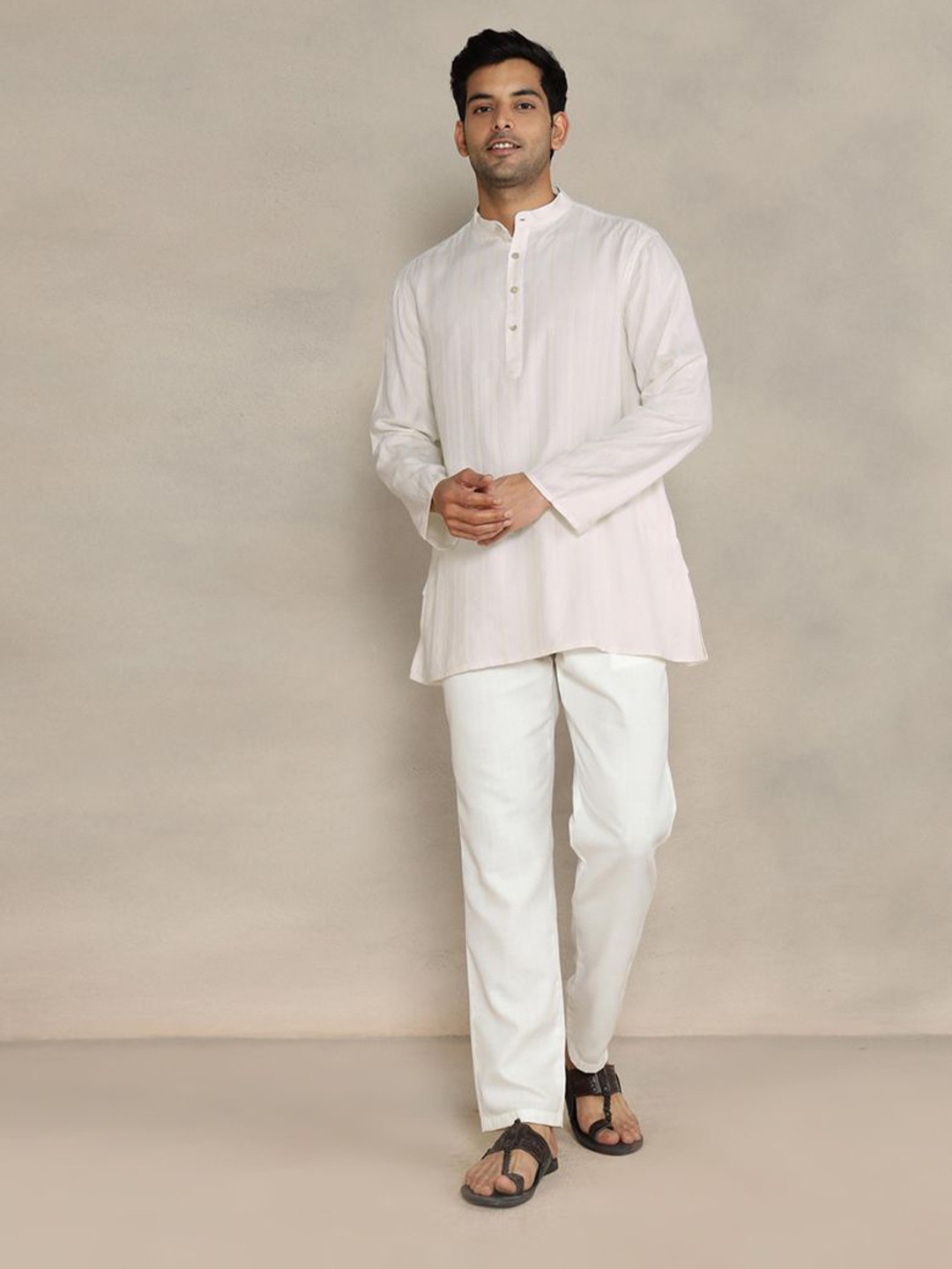 Fabindia Men Striped Festive Straight Kurta
