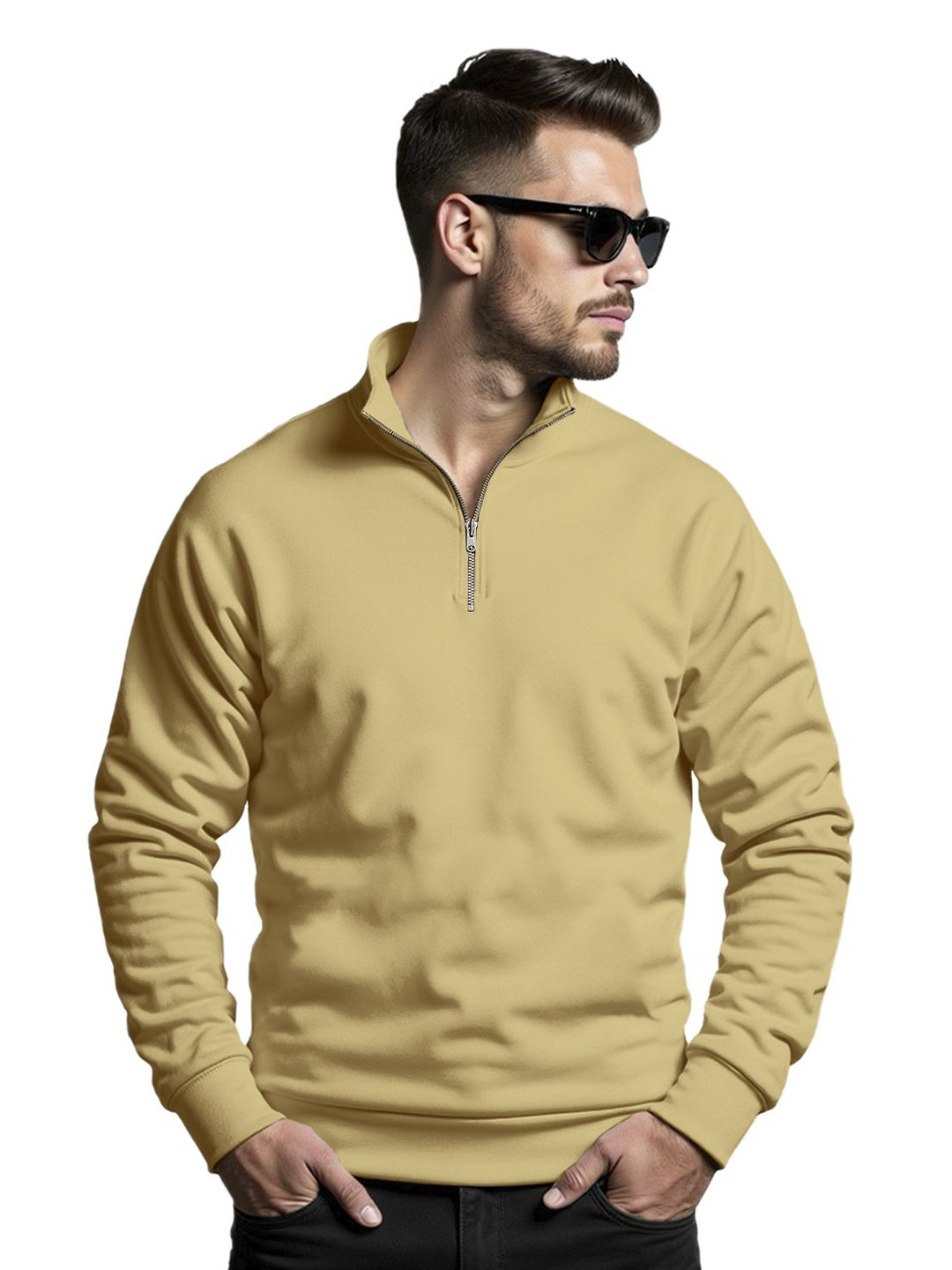 Fashion And Youth Men Half Zipper Pullover Sweatshirt