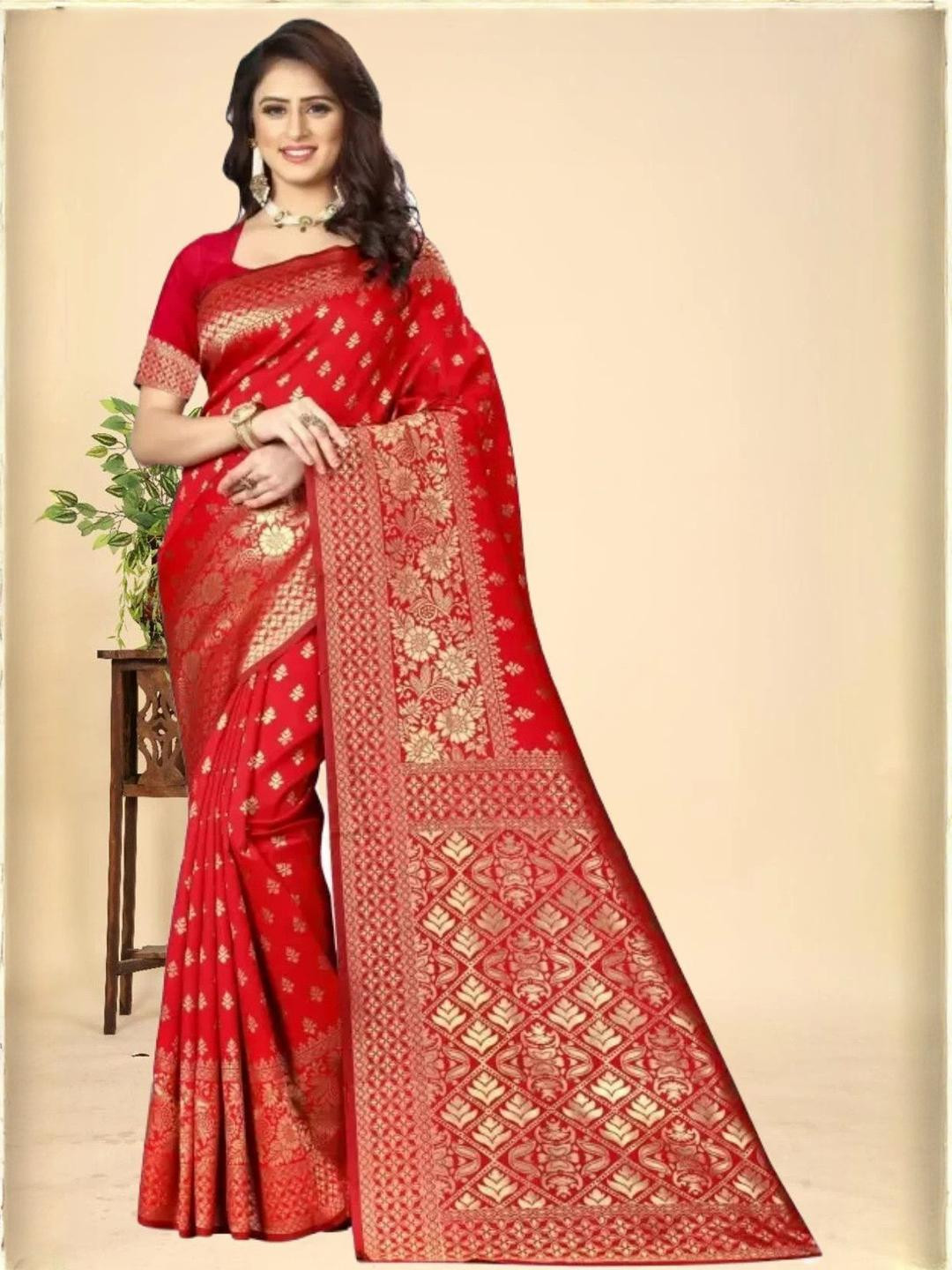Kevami Fashion Ethnic Motifs Woven Design Kanjivaram Zari Saree