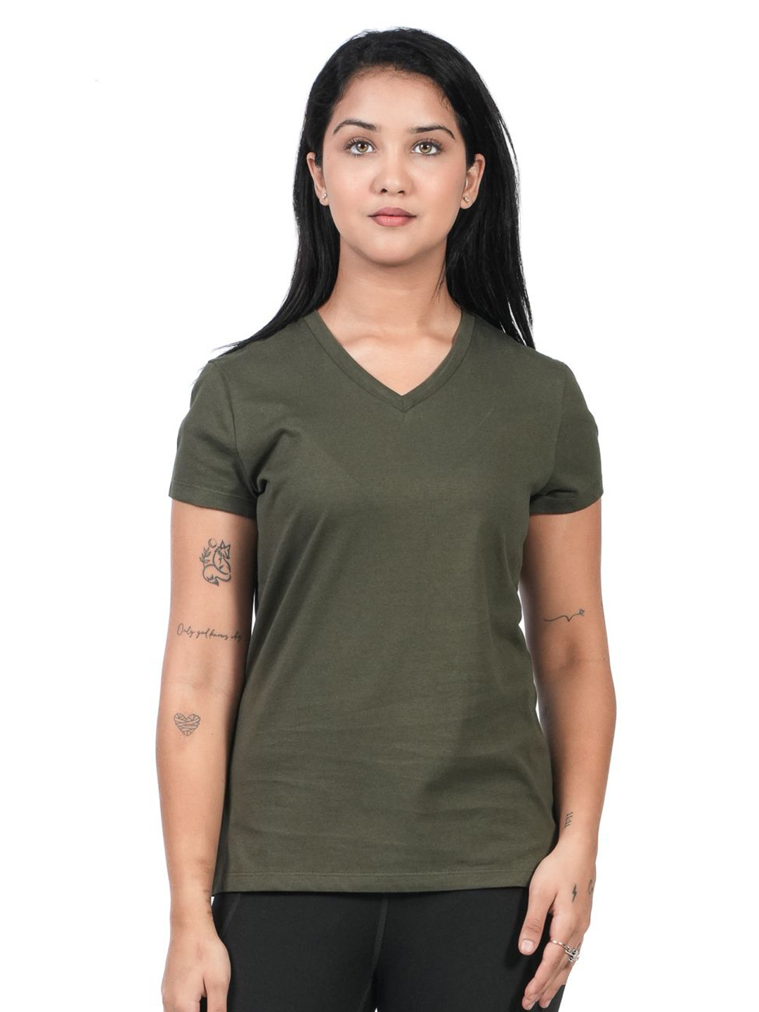 EcoLove Women V-Neck Dry Tech Cotton T-shirt