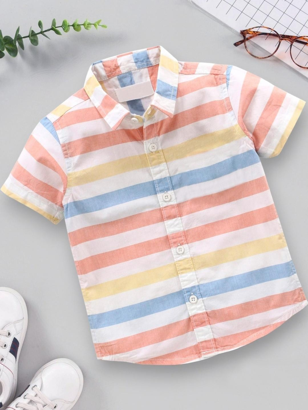 DUTT CREATION Boys Multi Stripes Printed Casual Shirt