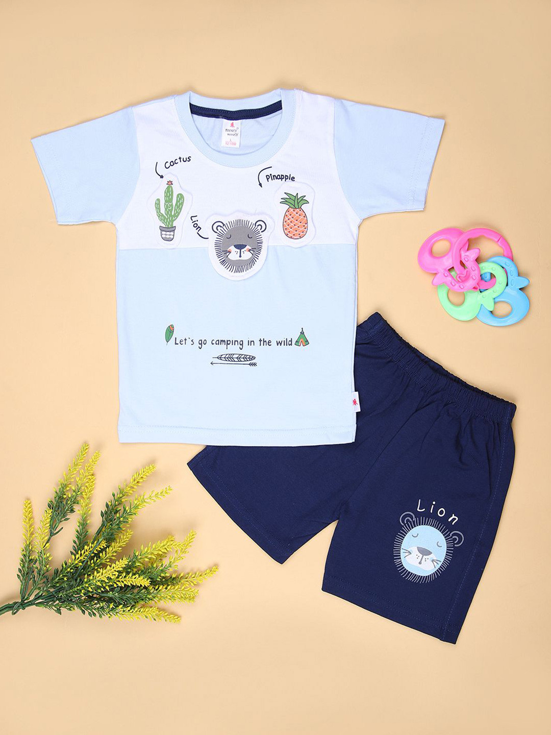V-Mart Infant Printed Round Neck T-shirt And Shorts