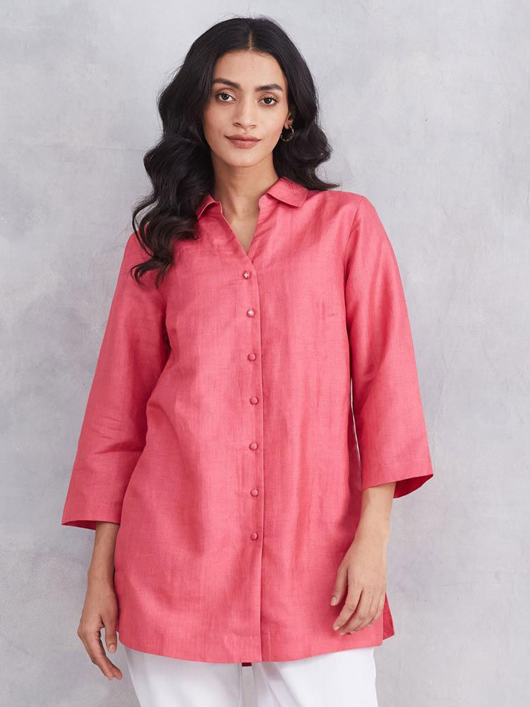 Fabindia Women Shirt Collar Tunic