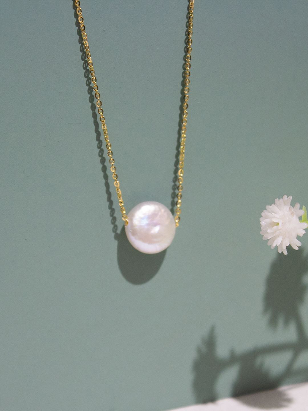 Ontique 925 Sterling Silver Pearls Beaded Necklace