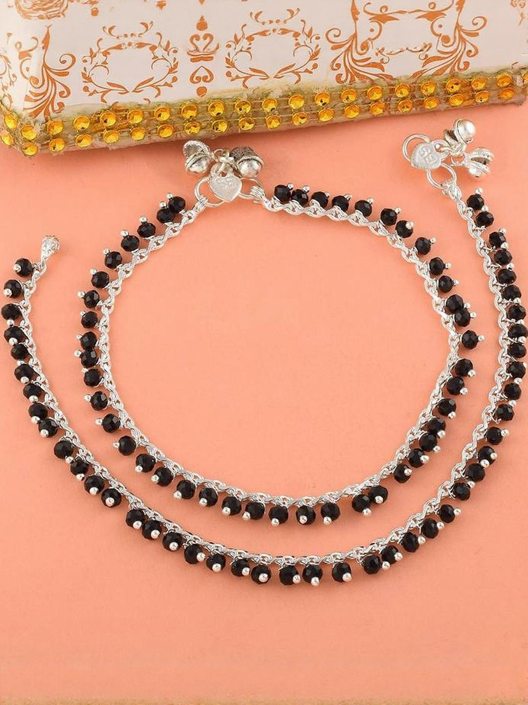 Lovemi Movements Silver-Plated Artificial Beads Anklet