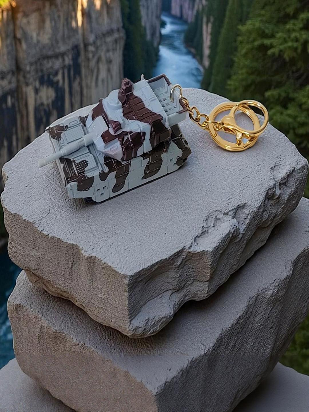 ADOREAL Grey Tank Keychain And Keyring