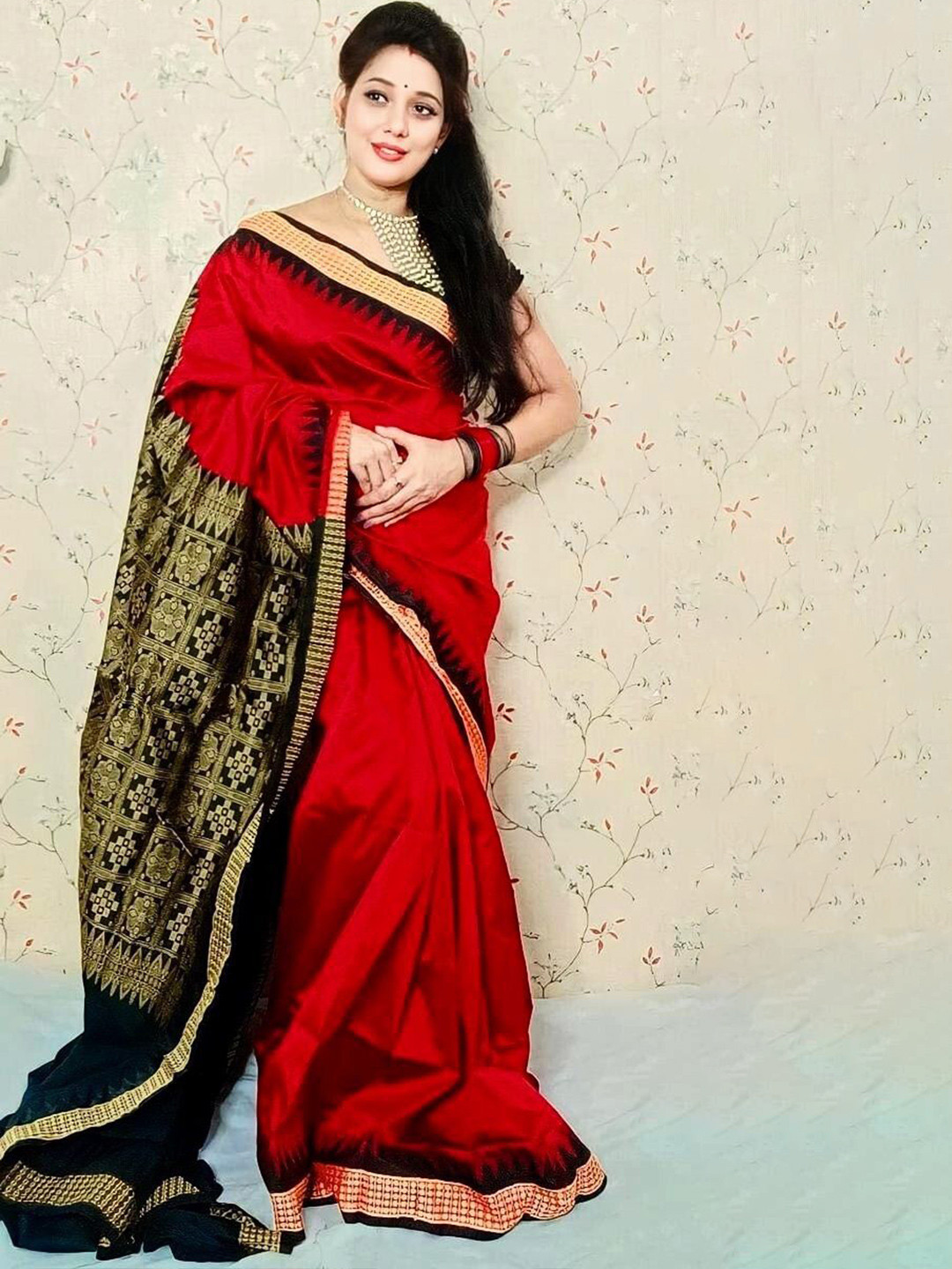 ETHNIC ODISHA HANDLOOM Woven Design Border Sambalpuri Saree