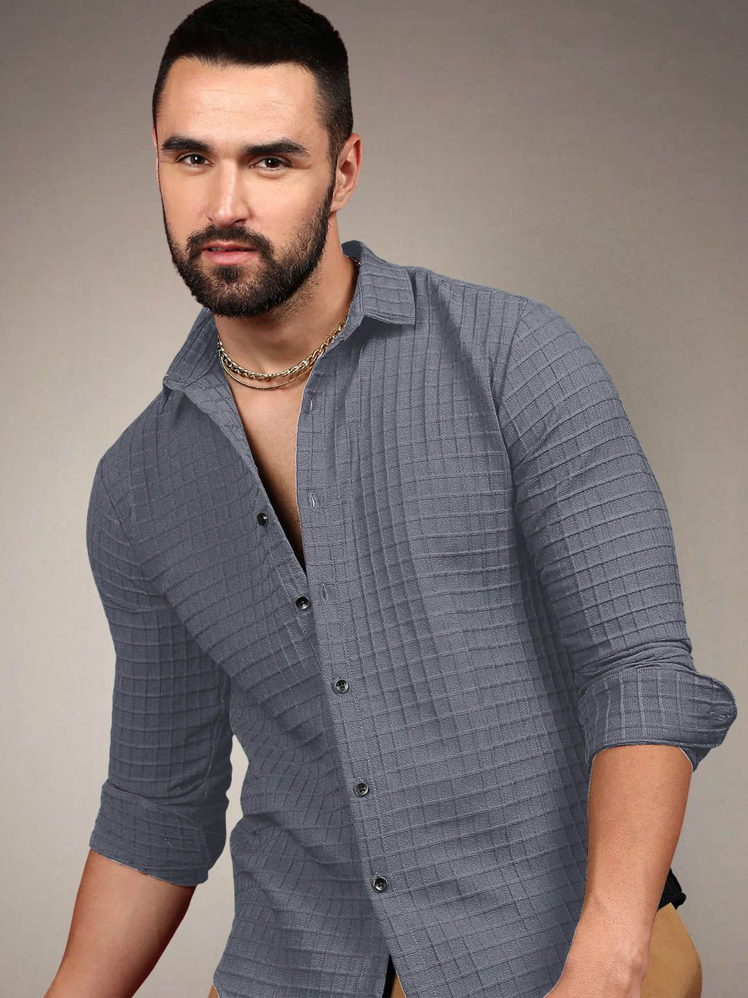 SAMRIZ Men Solid Spread Collar Casual Shirt