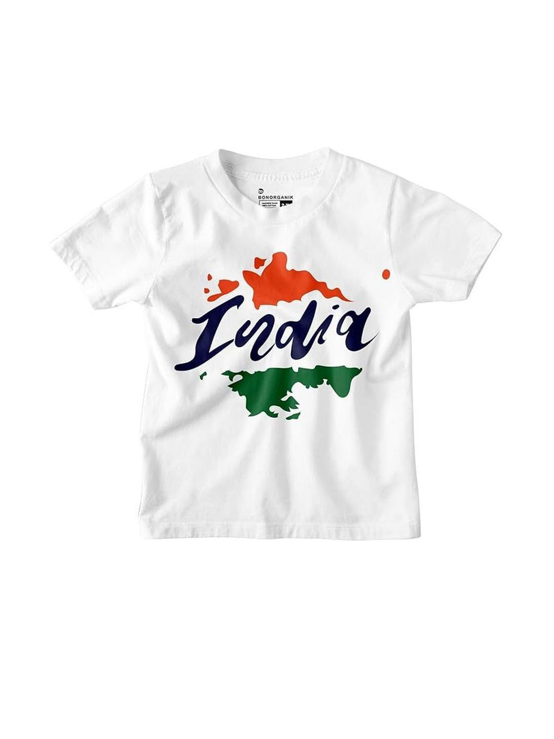 Bon organik Boys India Independence Day Flag Tshirt