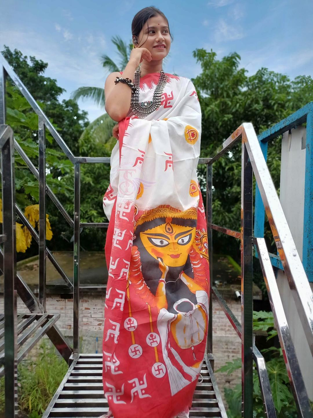 TITHI SAREES Durga Printed Saree